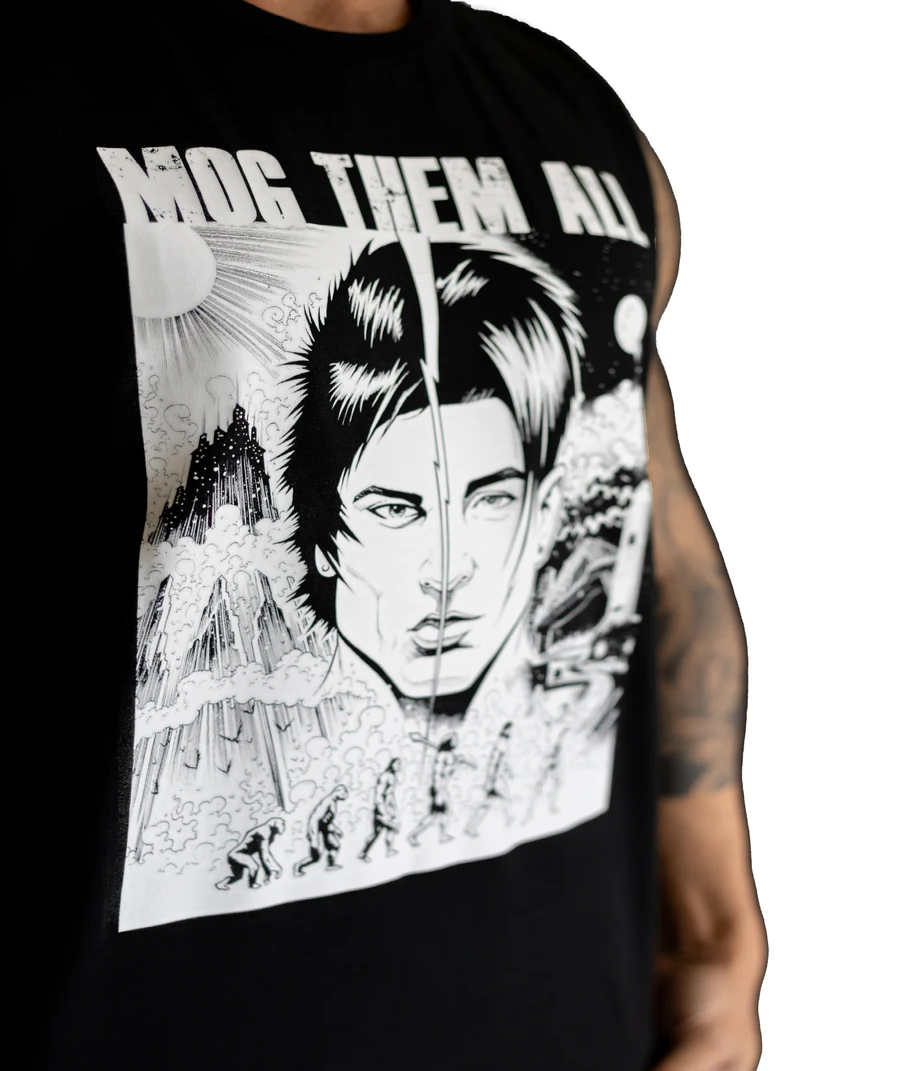 Mog Them All Sleeveless Tank (Black & White)