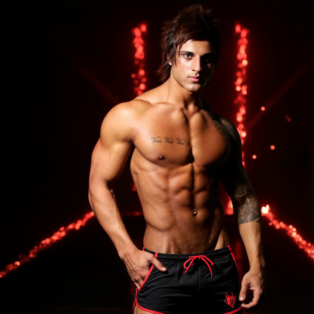 New Festival Shorts - Black & Red