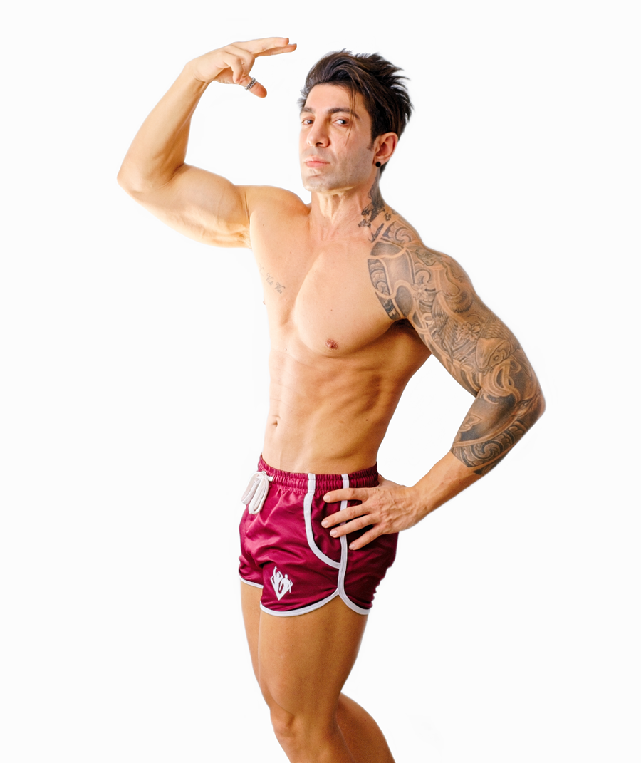 Festival shorts maroon/white